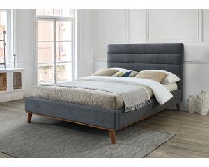 4ft6 Double Mayfair Dark Grey Soft Velvet Fabric Upholstered Bed Frame